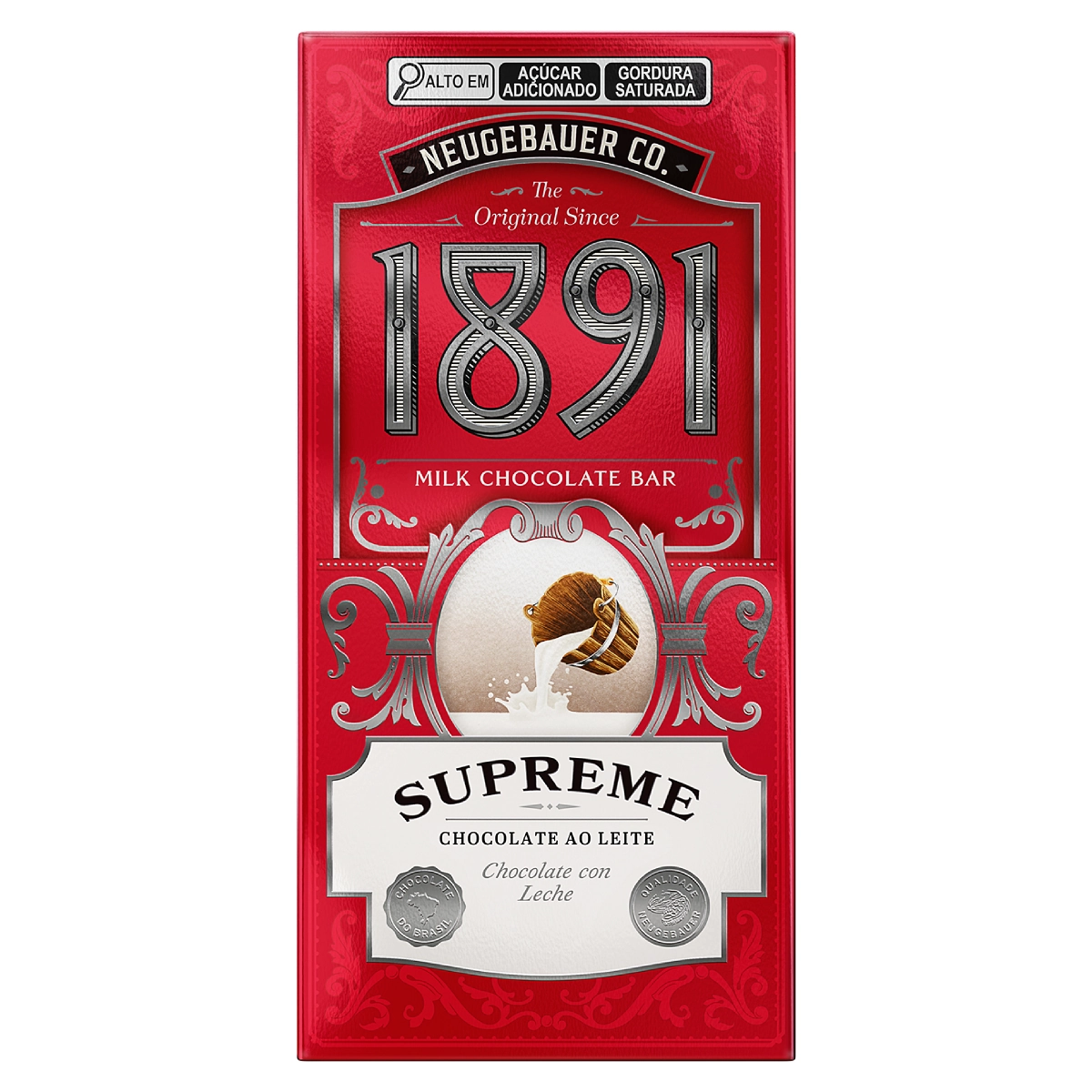 Tablete De Chocolate 1891 Supreme Ao Leite Neugebauer 90g