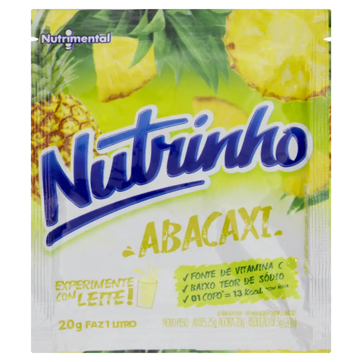 Refresco Em Pó Abacaxi Nutrinho Pacote 20g