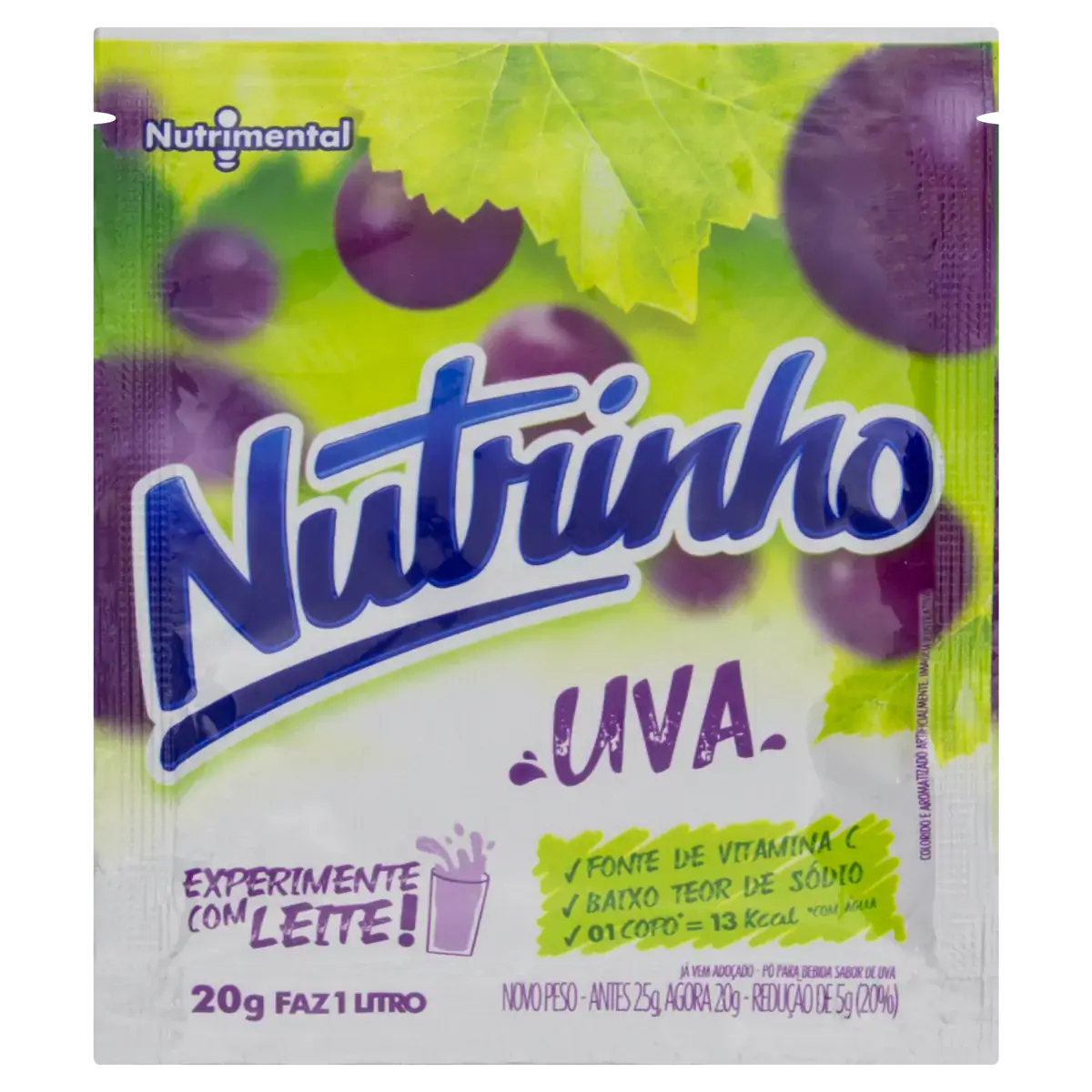 Refresco Em Pó Uva Nutrinho Pacote 20g