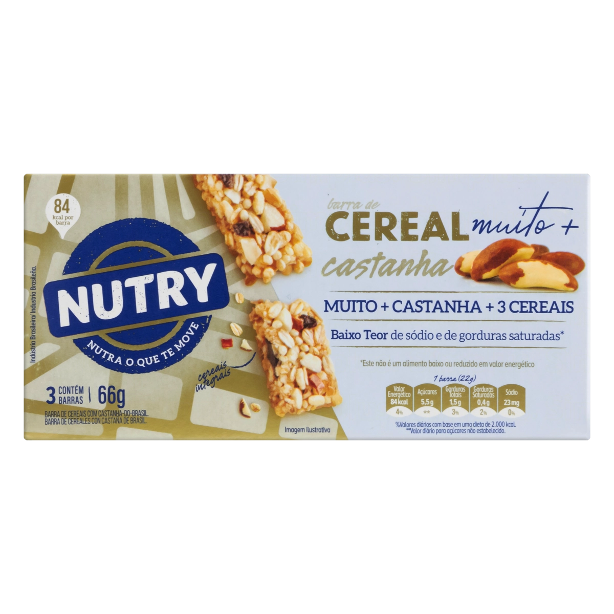 Barra De Cereais Castanha Do Pará Nutry 66g