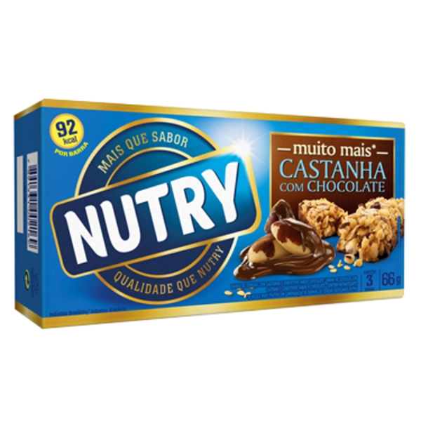 Barra De Cereais Castanha Com Chocolate Nutry 66g