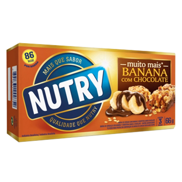 Barra De Cereais Banana Com Chocolate Nutry 66g