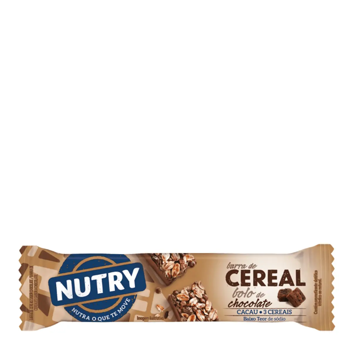 Barra De Cereal Bolo De Chocolate Nutry Caixa 528g 24 Unidades