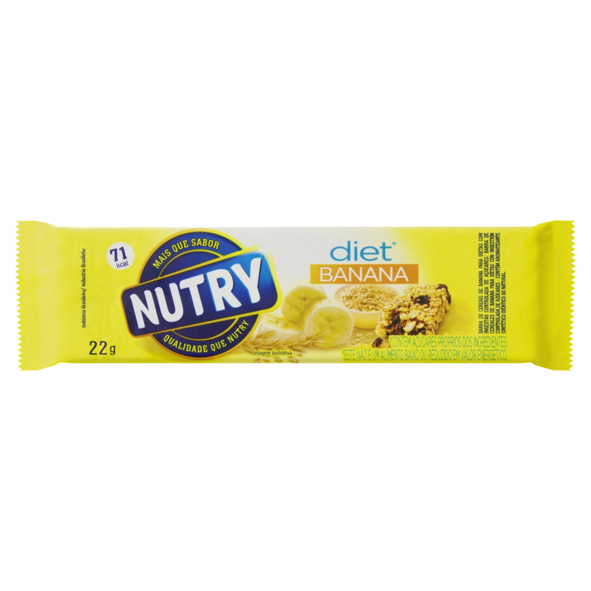 Barra De Cereal Banana Diet Nutry Pacote 22g