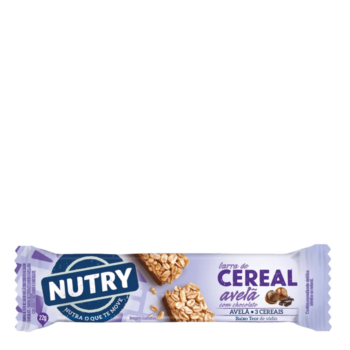 Barra De Cereal Avelã Cobertura Chocolate Nutry Pacote 22g
