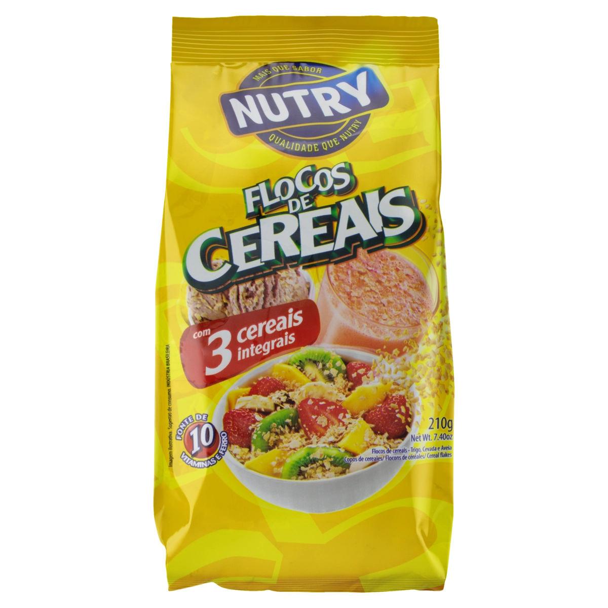 Flocos De Cereais Nutry Pacote 210g
