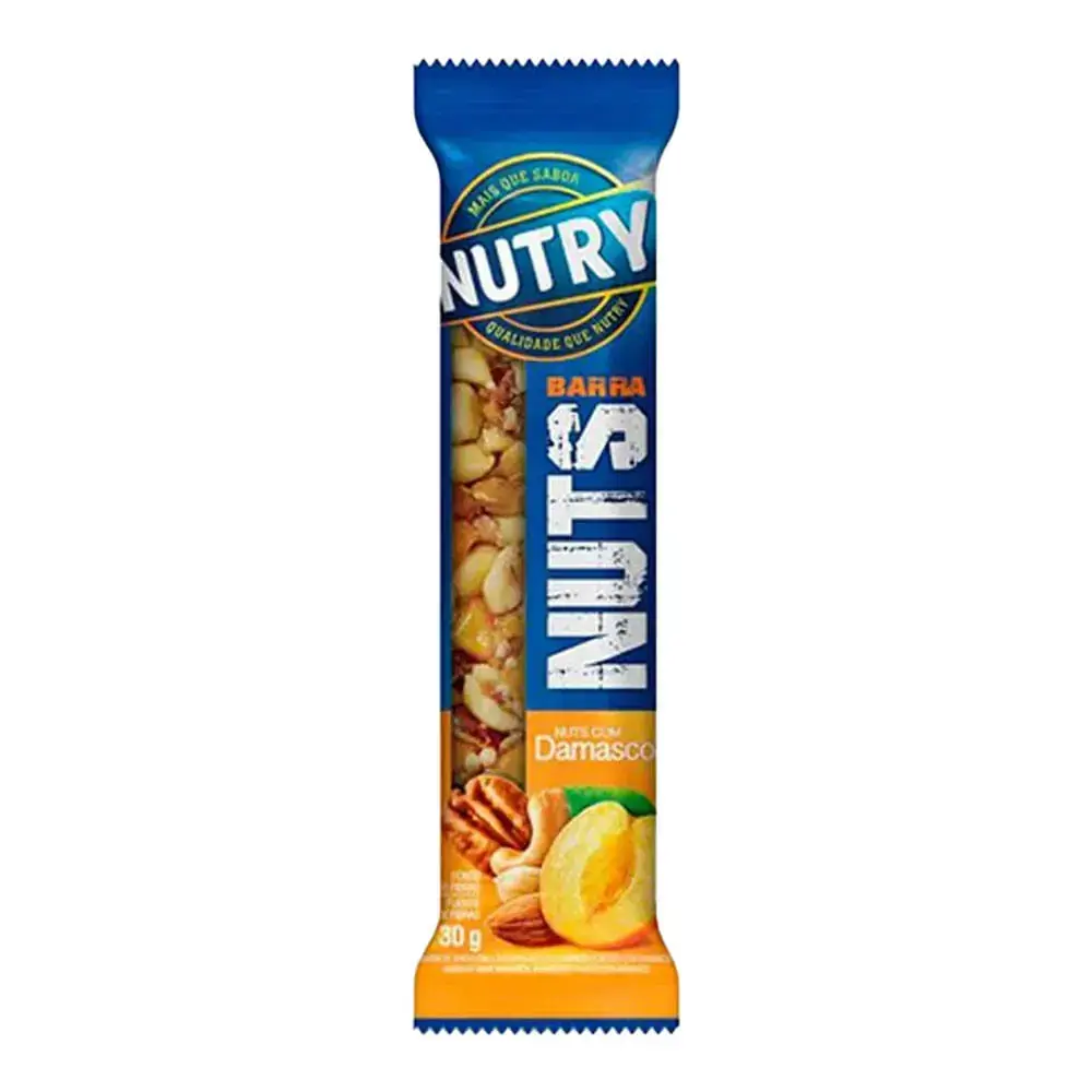 Barra De Nuts Damasco Nutry Pacote 30g