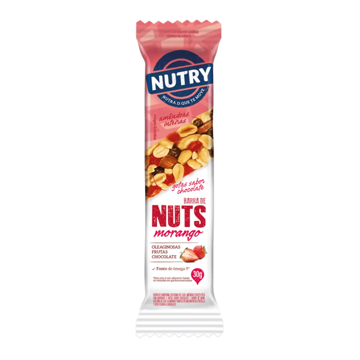 Barra De Nuts Morango Nutry Pacote 30g