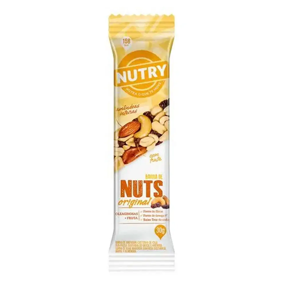 Barra De Nuts Original Nutry Caixa 360g 12 Unidades
