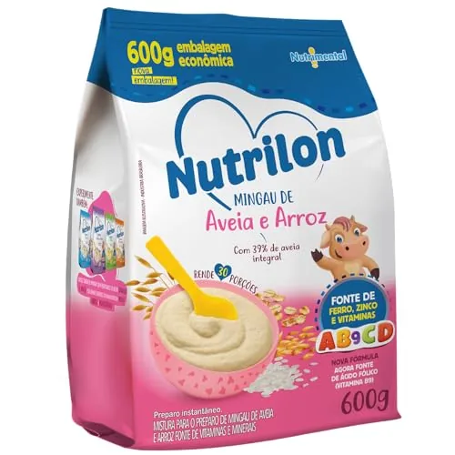 Mingau Aveia E Arroz Nutrilon Pacote 600g Embalagem Econômica