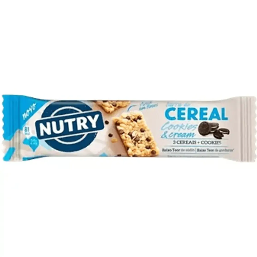 Barra De Cereal Cookies Cream Nutry Pacote 20g