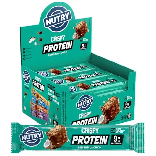 Barra De Proteína Bombom De Coco Nutry Crispy Protein Pacote 30g