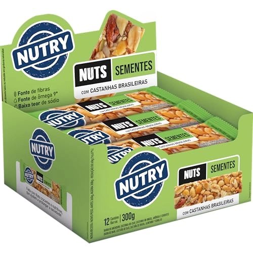 Barra De Nuts Sementes Nutry Caixa 300g 12 Unidades