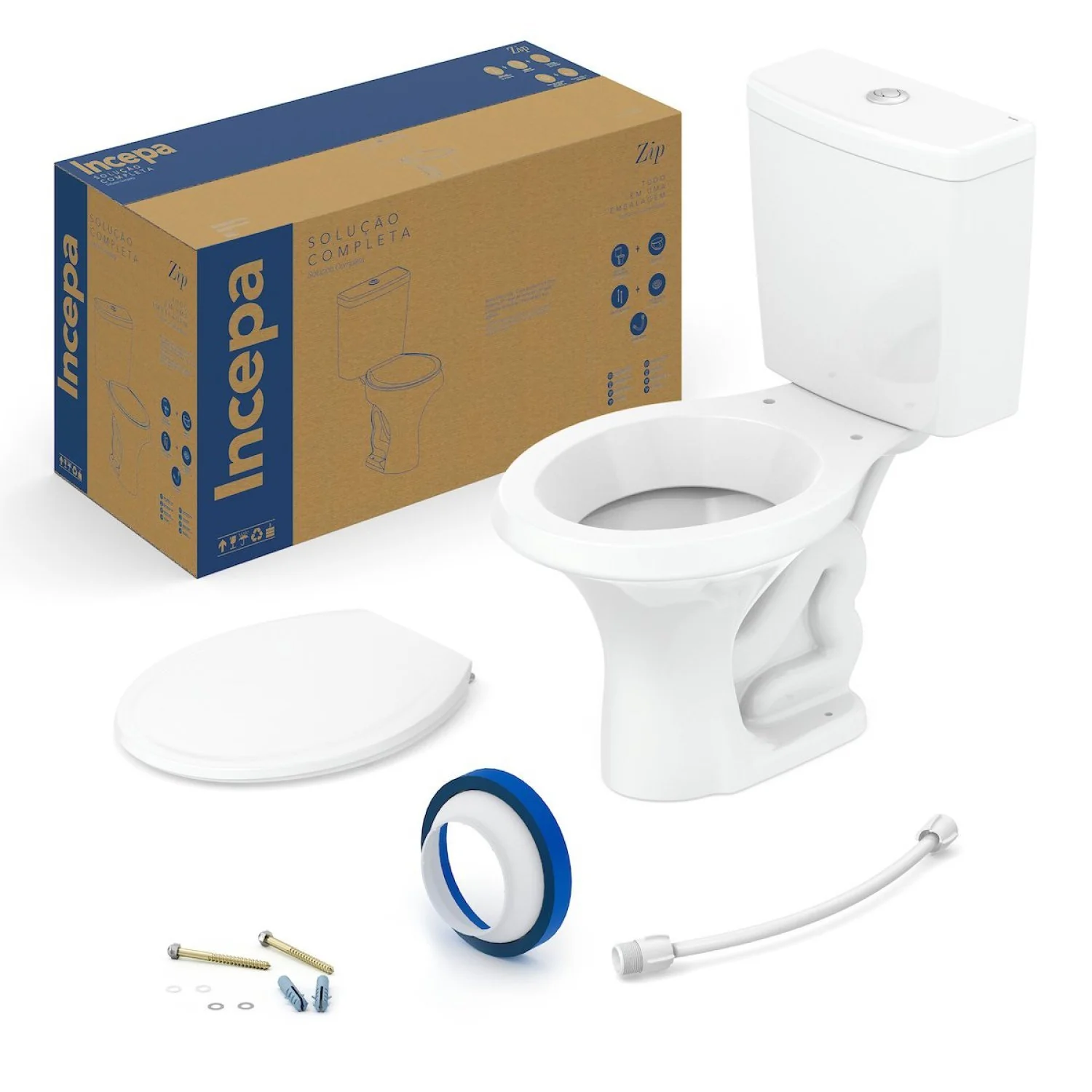 Kit De Bacia Com Caixa Acoplada 3/6l Zip Branco