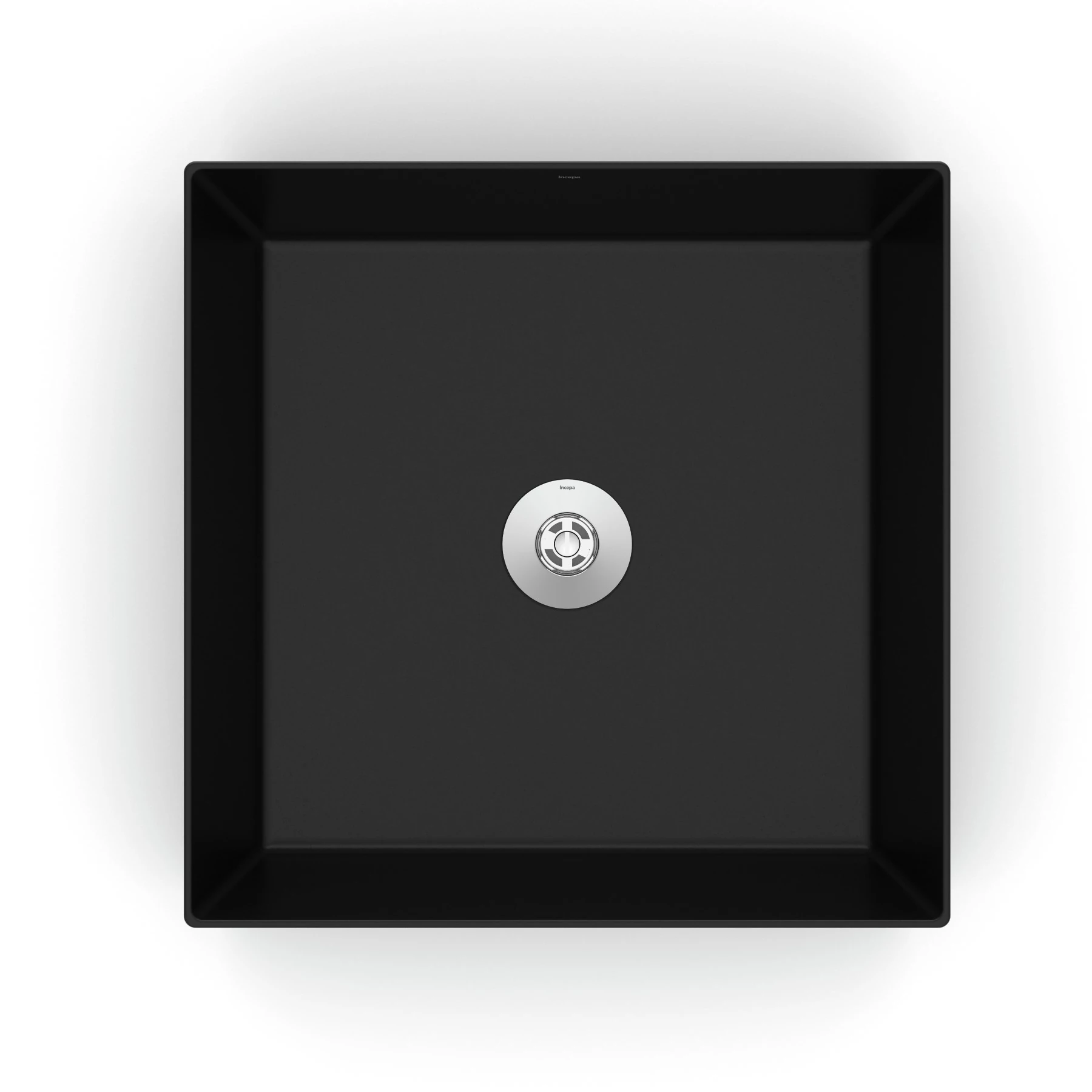 Cuba para Banheiro de Apoio Louça Quadrada Preta 38x38cm Platinum Incepa