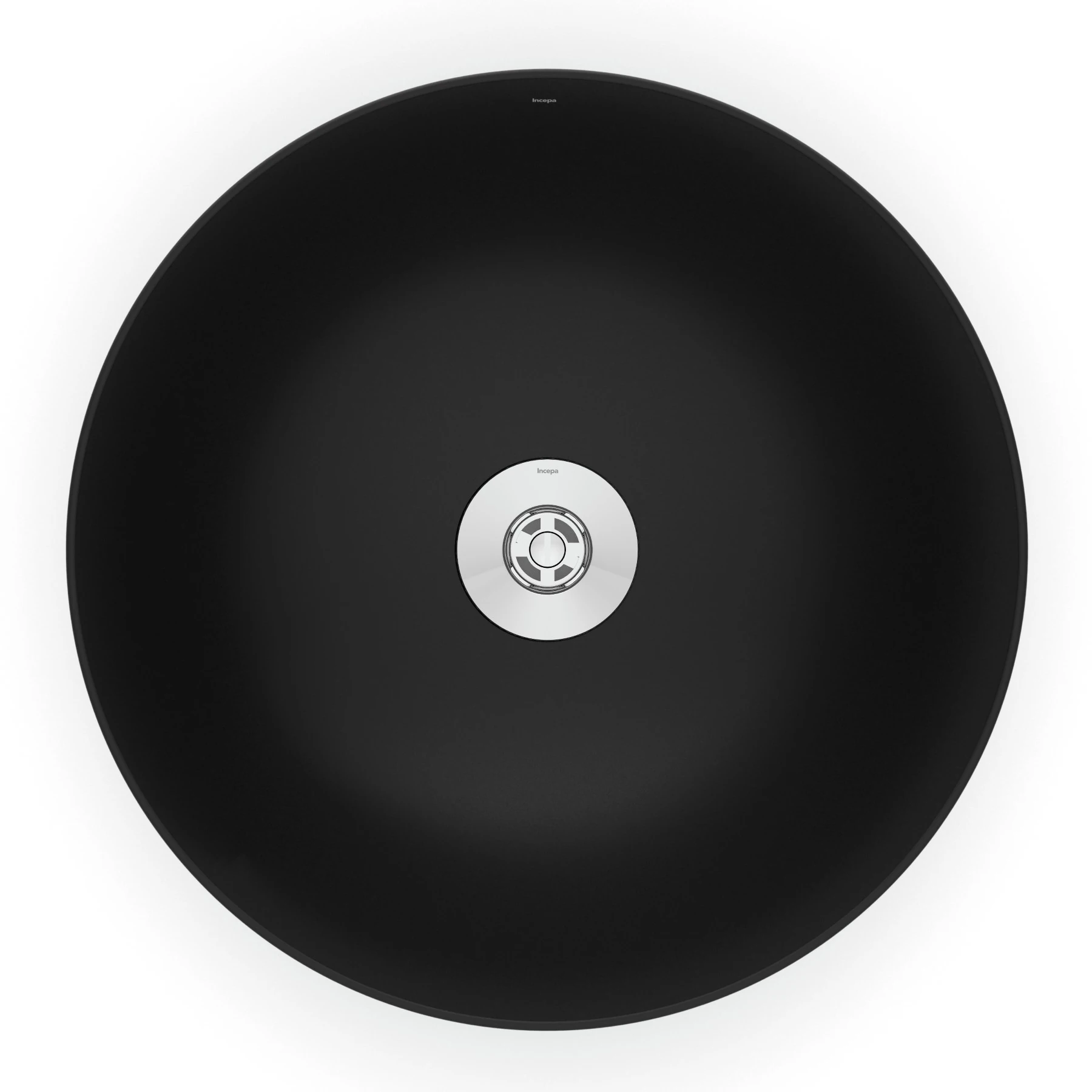 Cuba para Banheiro de Apoio Louça Redonda Preta 35cm Platinum Incepa