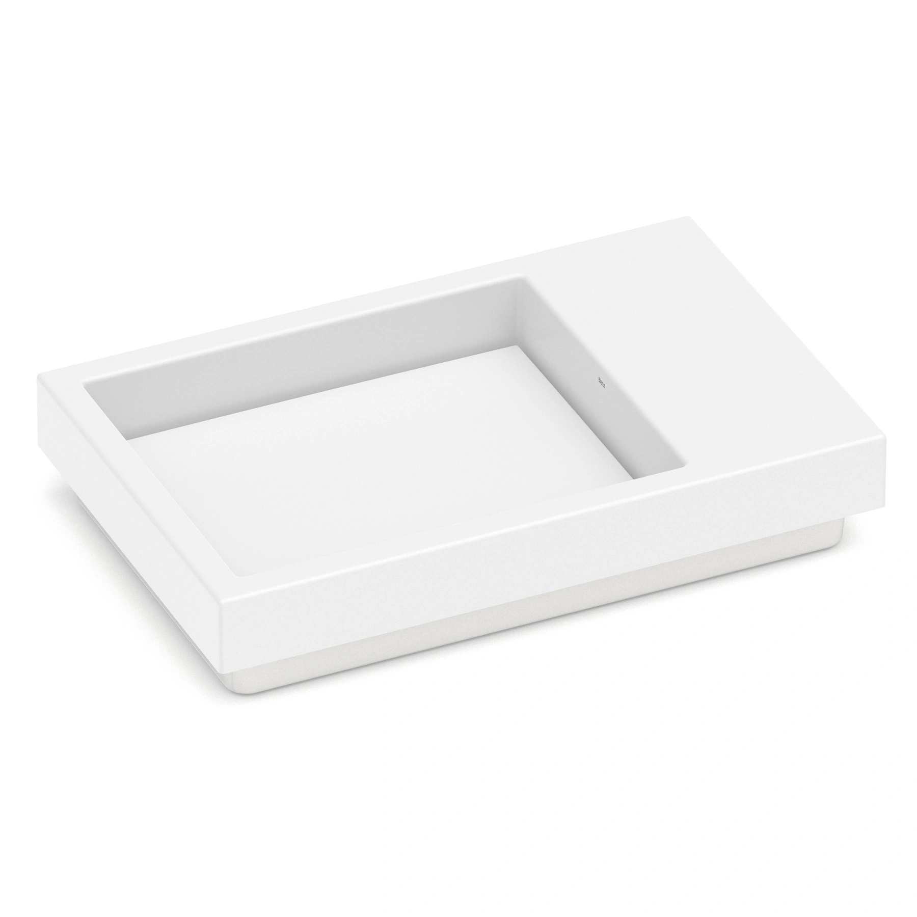 Cuba para Banheiro de Sobrepor Louça Retangular Branca Matte 60X38cm Horizon Roca