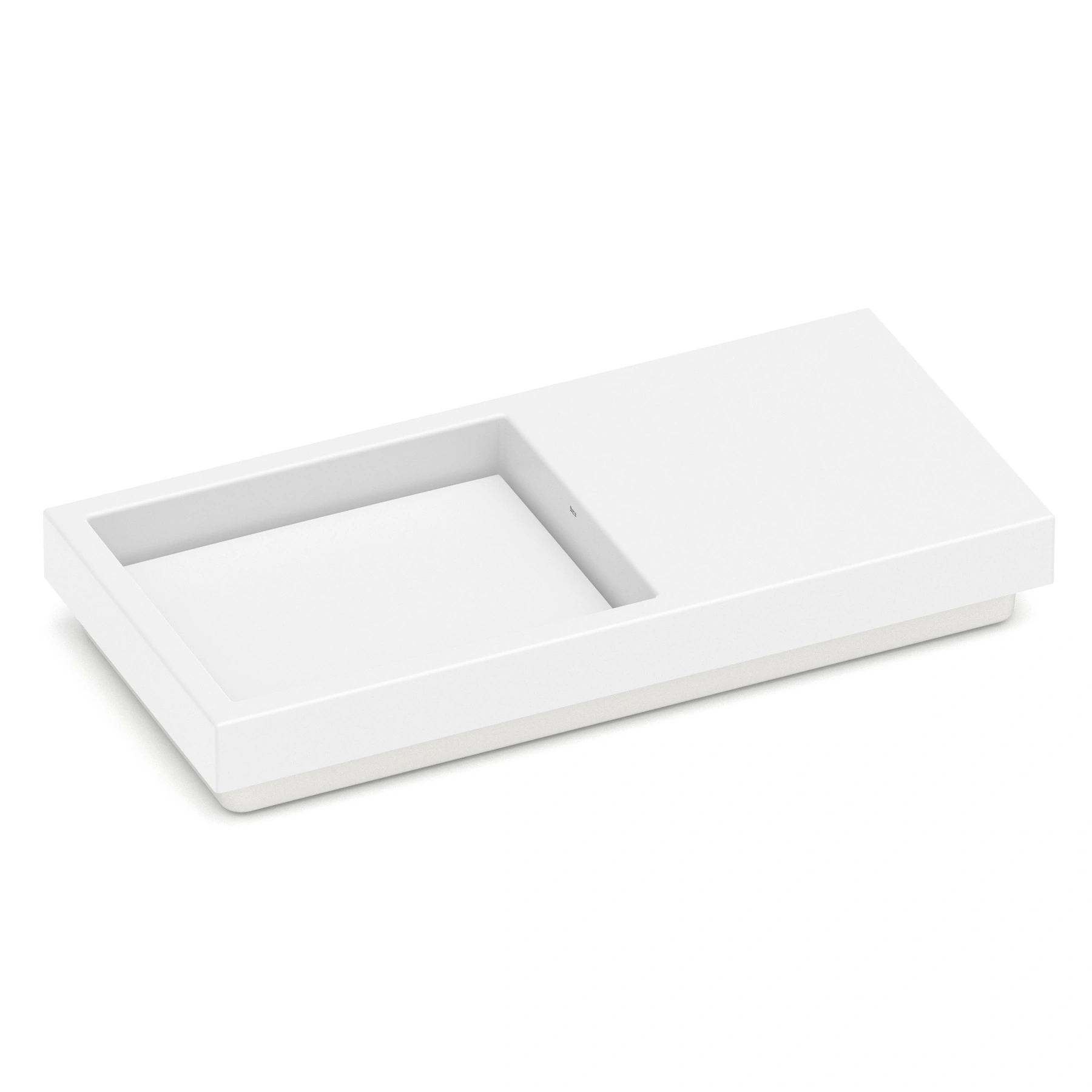 Cuba para Banheiro de Sobrepor Louça Retangular Branca Matte 80x38cm Horizon Roca