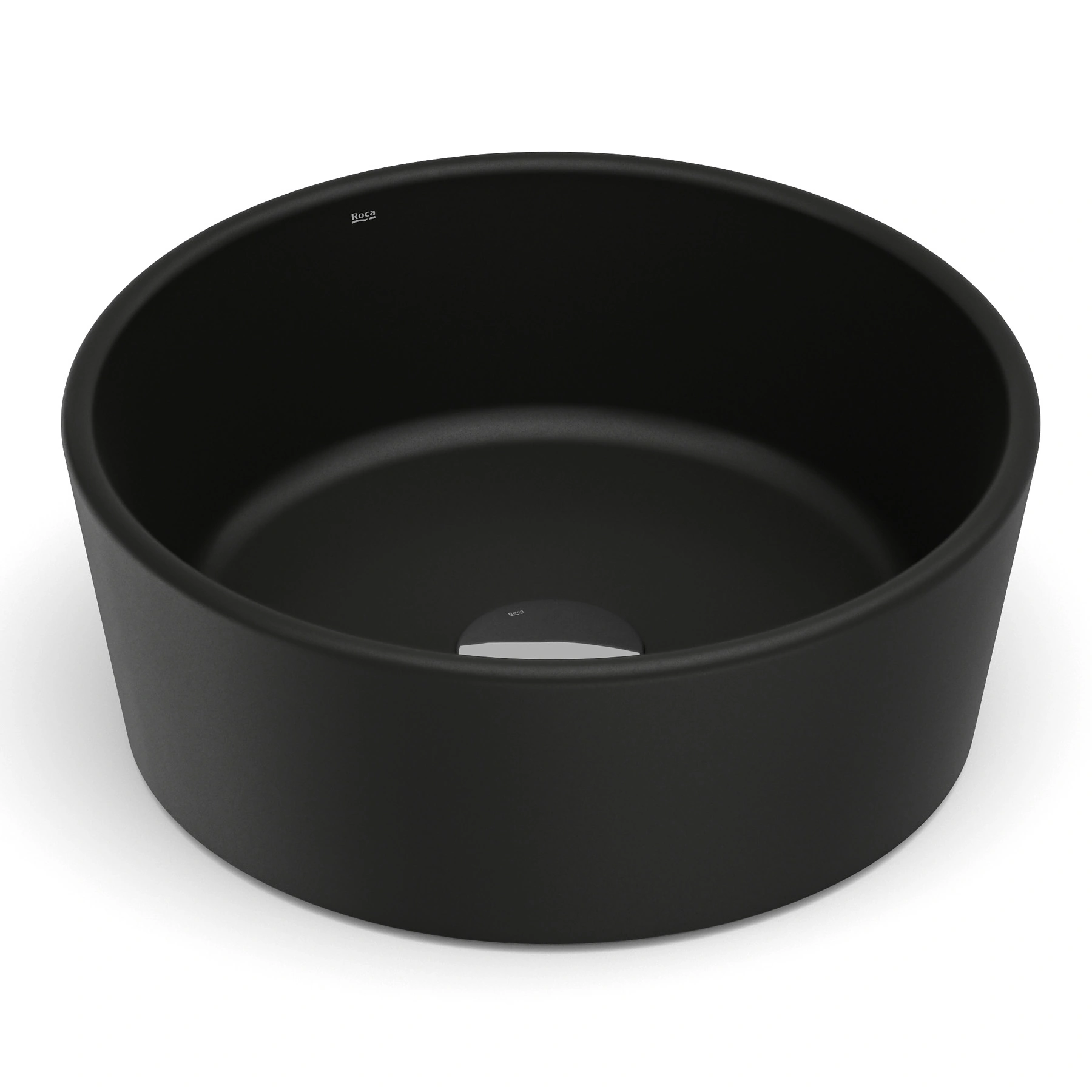 Cuba para Banheiro de Apoio Louça Quadrada Matte Black 35x35cm Optica Roca