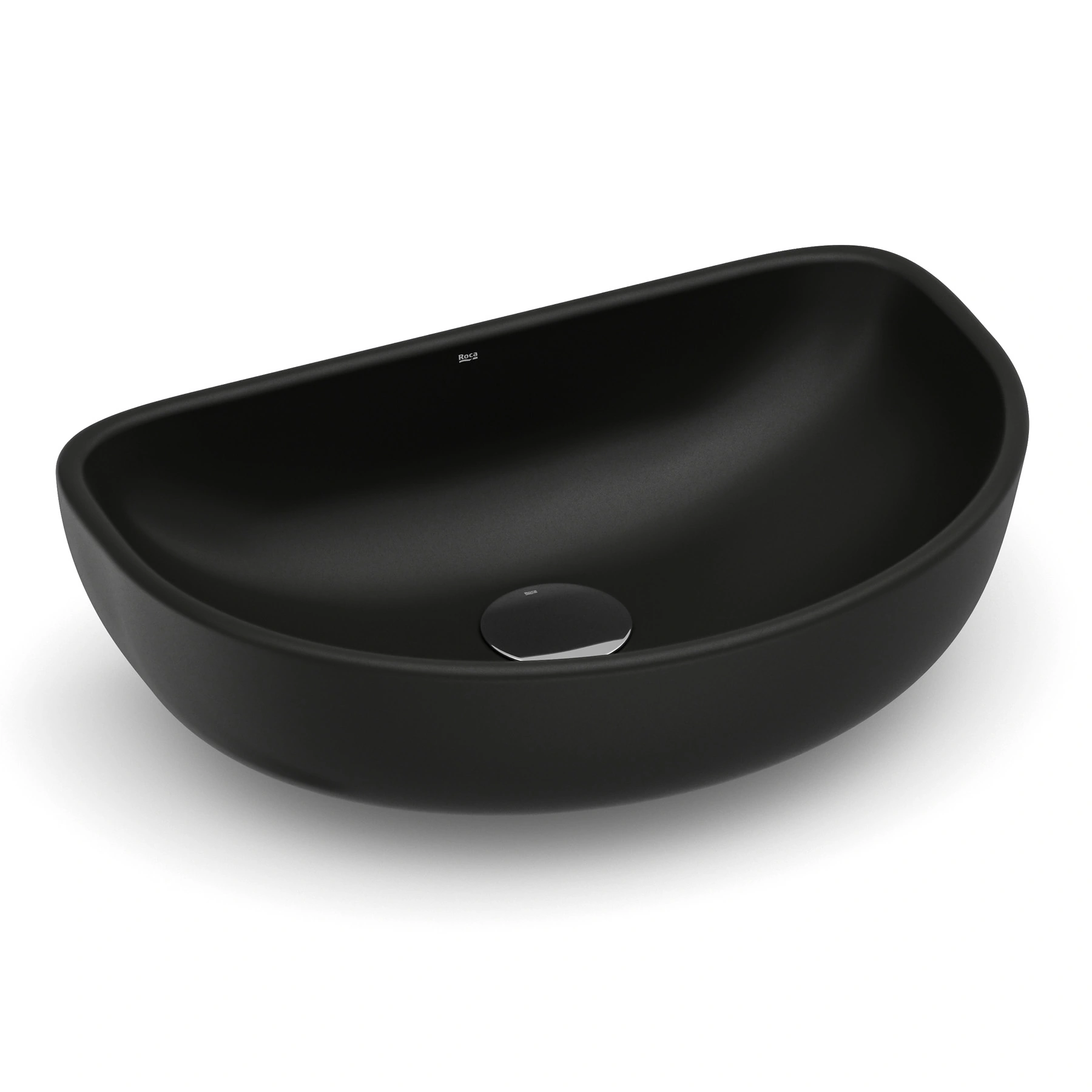 Cuba para Banheiro de Apoio Louça Oval Matte Black 45x30cm Optica Roca