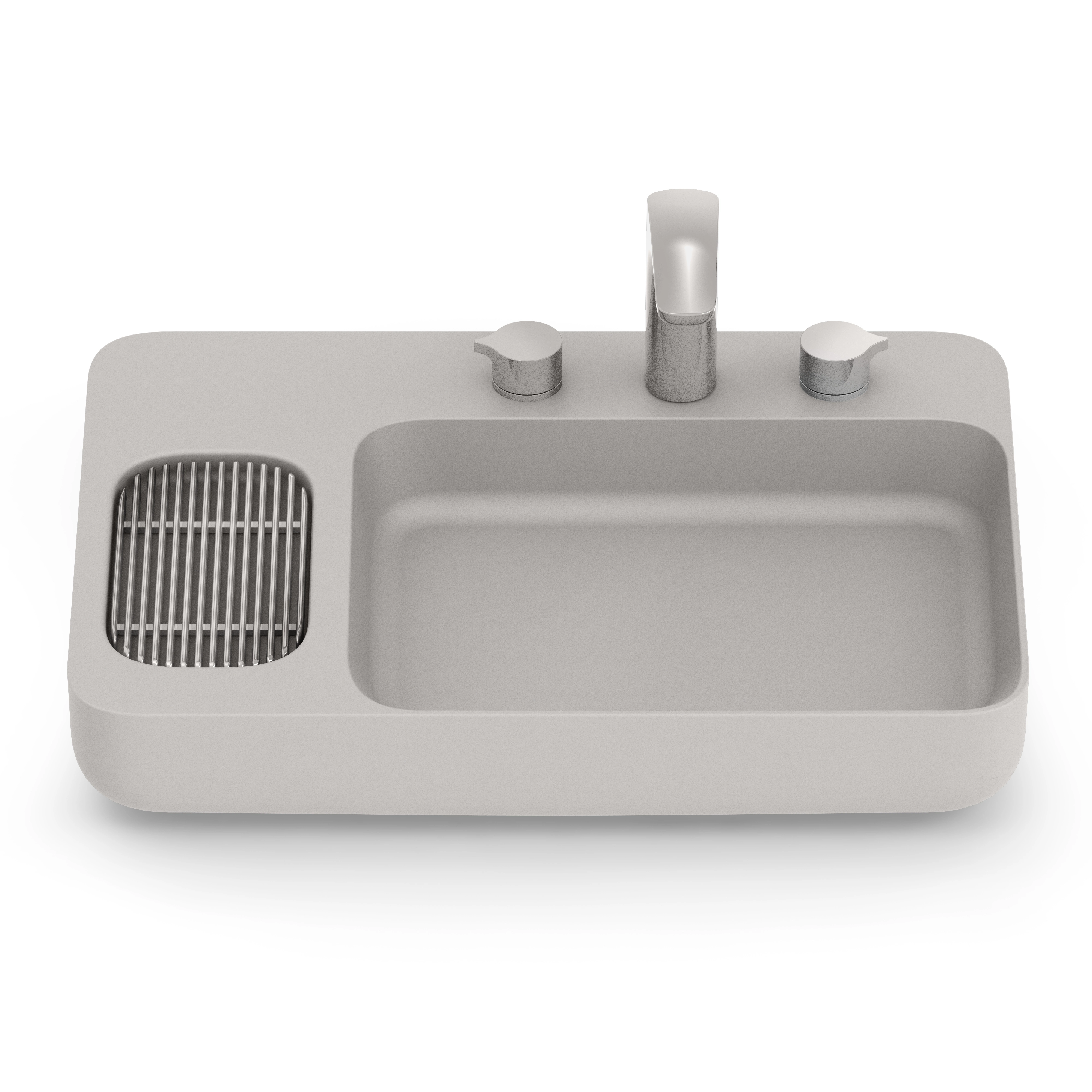 Cuba de Apoio Porcelanato Retangular Infinity 9,5x60x42cm Bege Roca