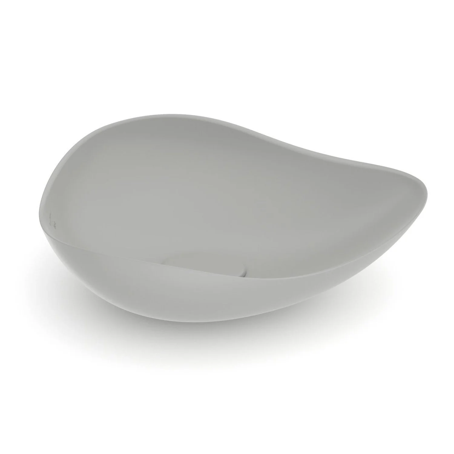 Cuba De Apoio Oval 54x37,5cm Ruy Ohtake Roca Cinza