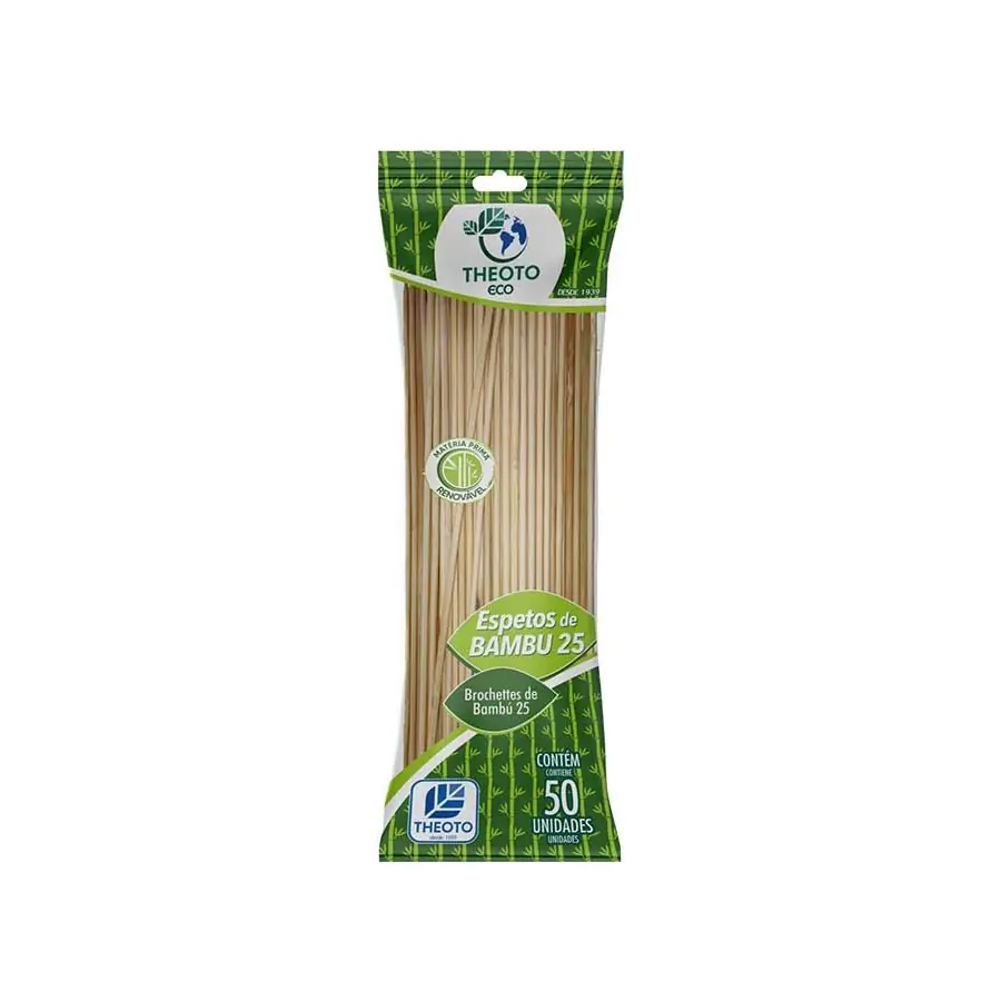 Espeto Bambu 25x4cm 50un 64164 Theoto