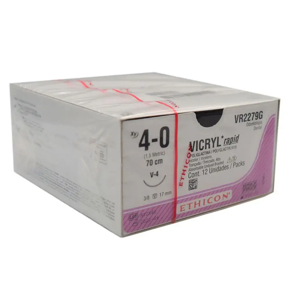 Fio de Sutura Vicryl com 12 Nº 4-0 com Agulha 3/8 1,7cm Rapid - Johnson & Johnson