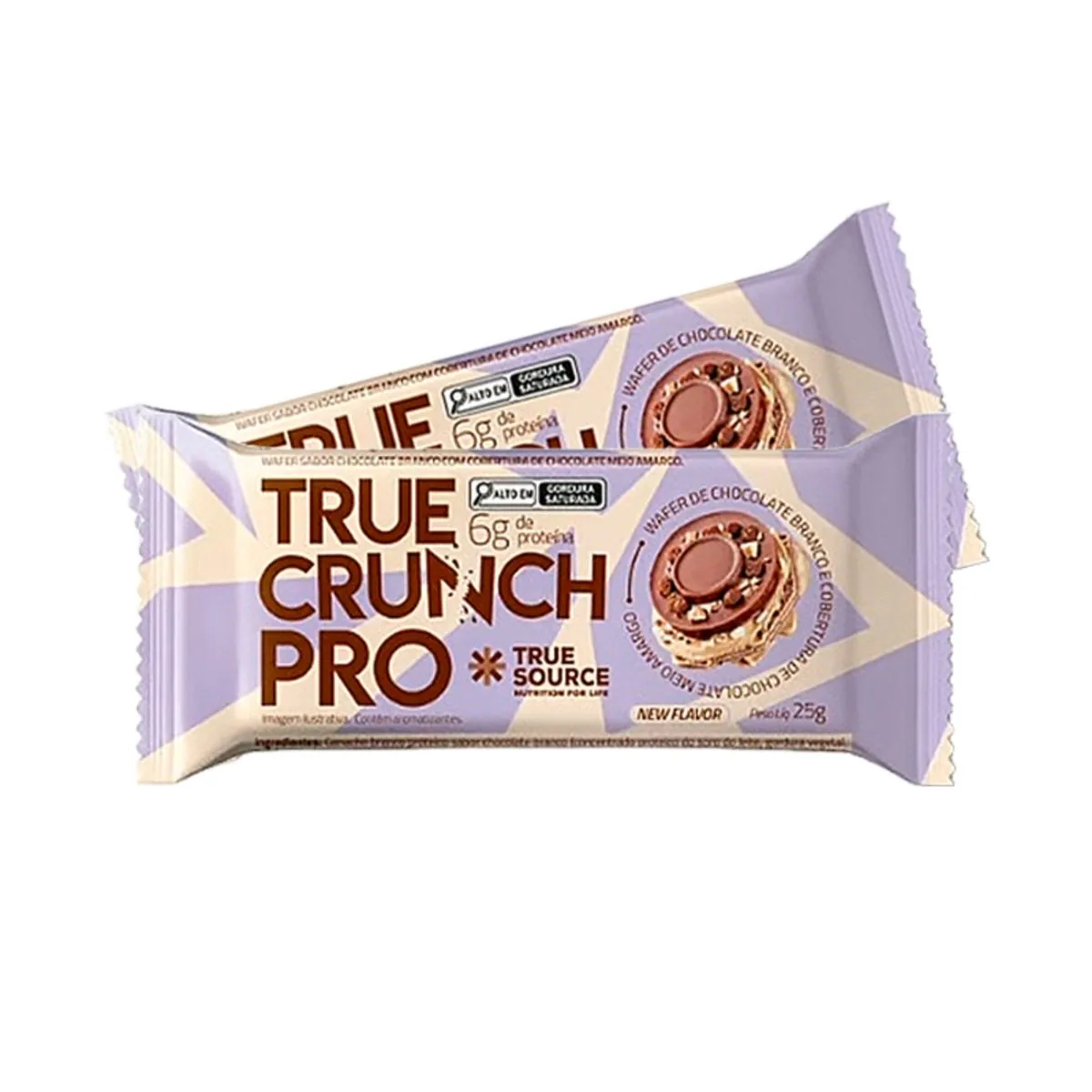 Kit 2X: Wafer Proteico True Crunch Pro Chocolate Meio Amargo True Source 25g