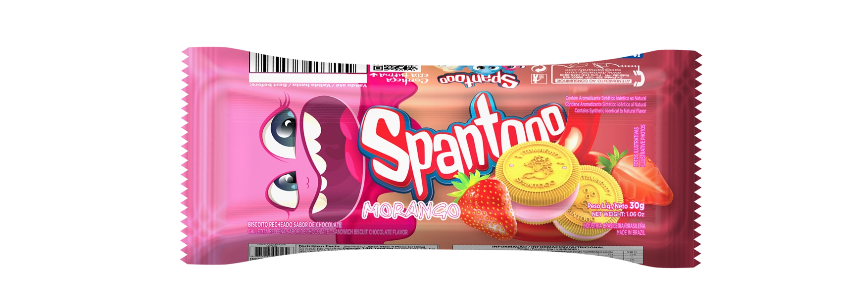 Bisc Rech Morango 30g Spantooo Itamaraty