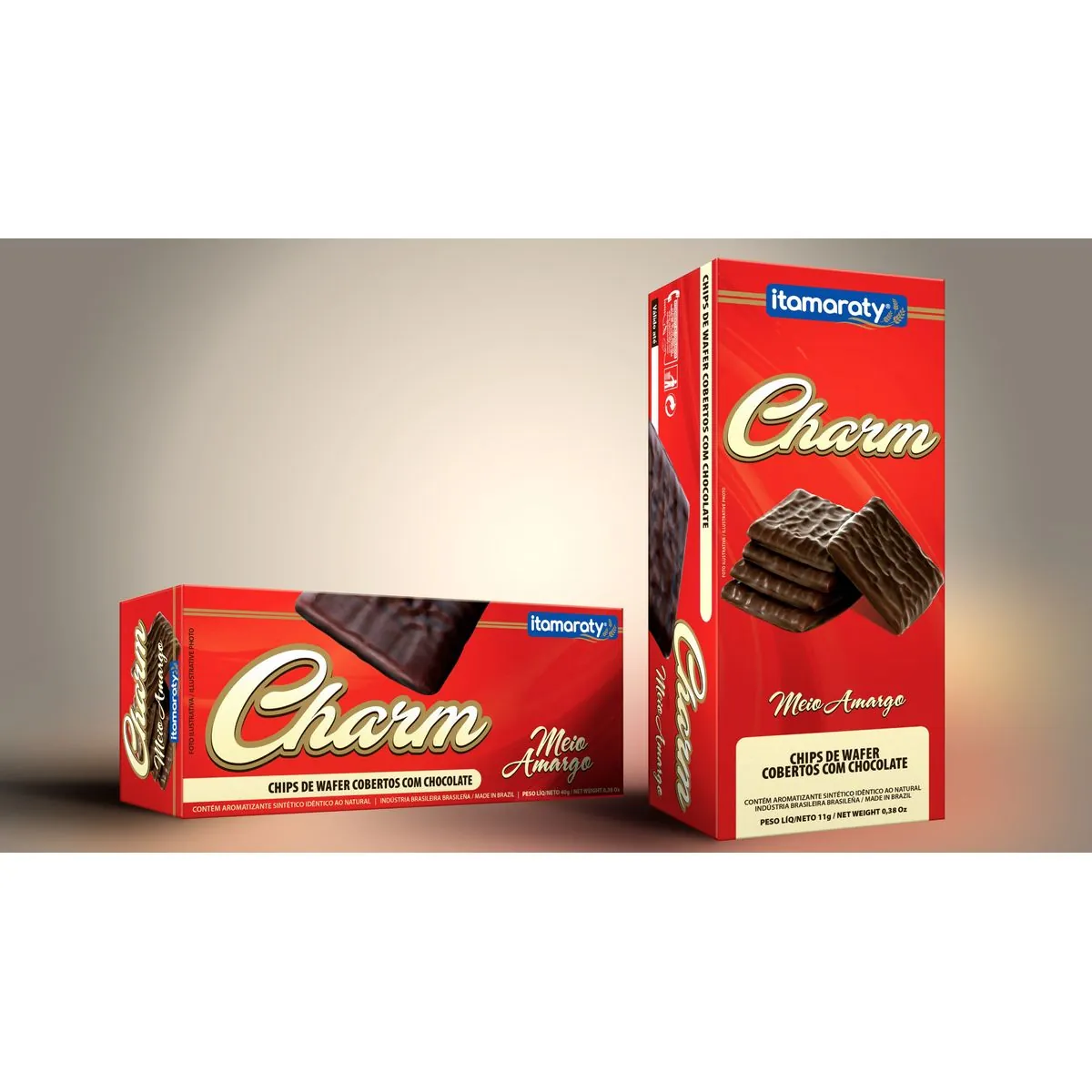 Chips Wafer Itamaraty Charm Choc Meio Amargo 40g