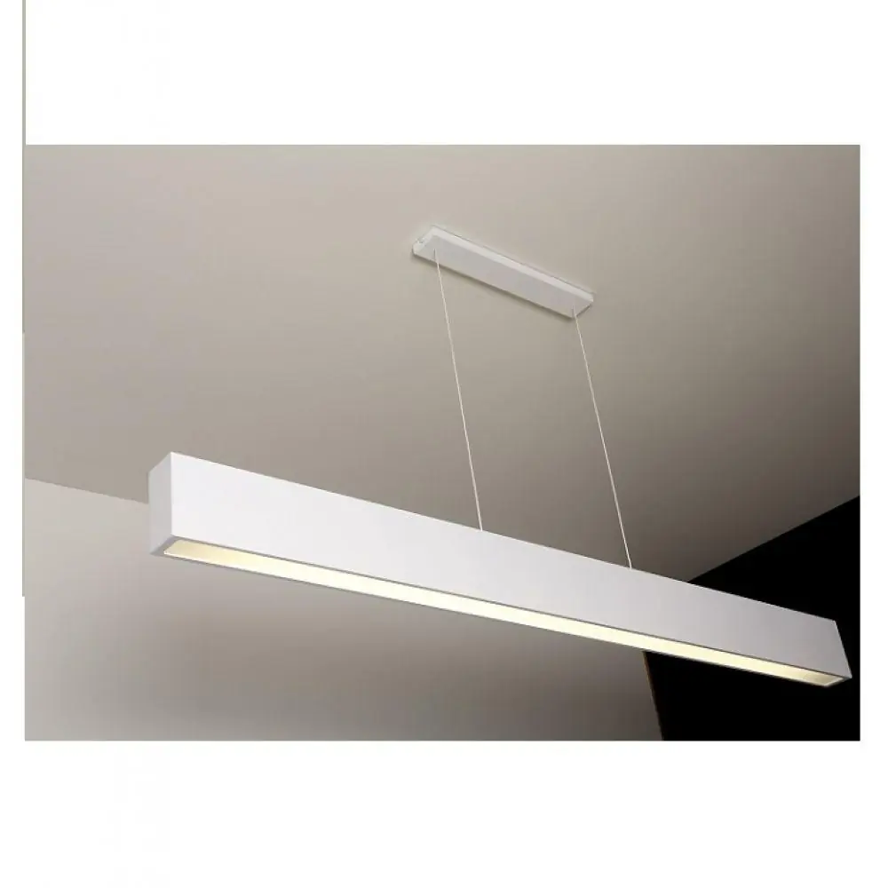 Pendente Retangular 125cm Branco E 1 Lâmpada Tuboled 18w