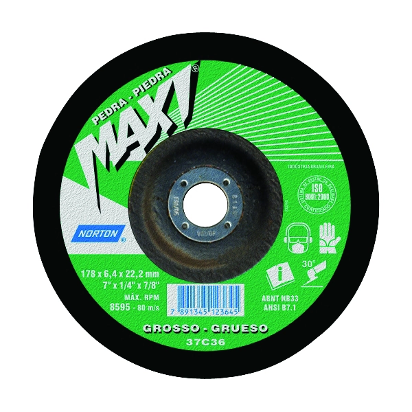 Disco de Desbaste Maxi Bda670 Grosso 178x6,4x22,22 Norton