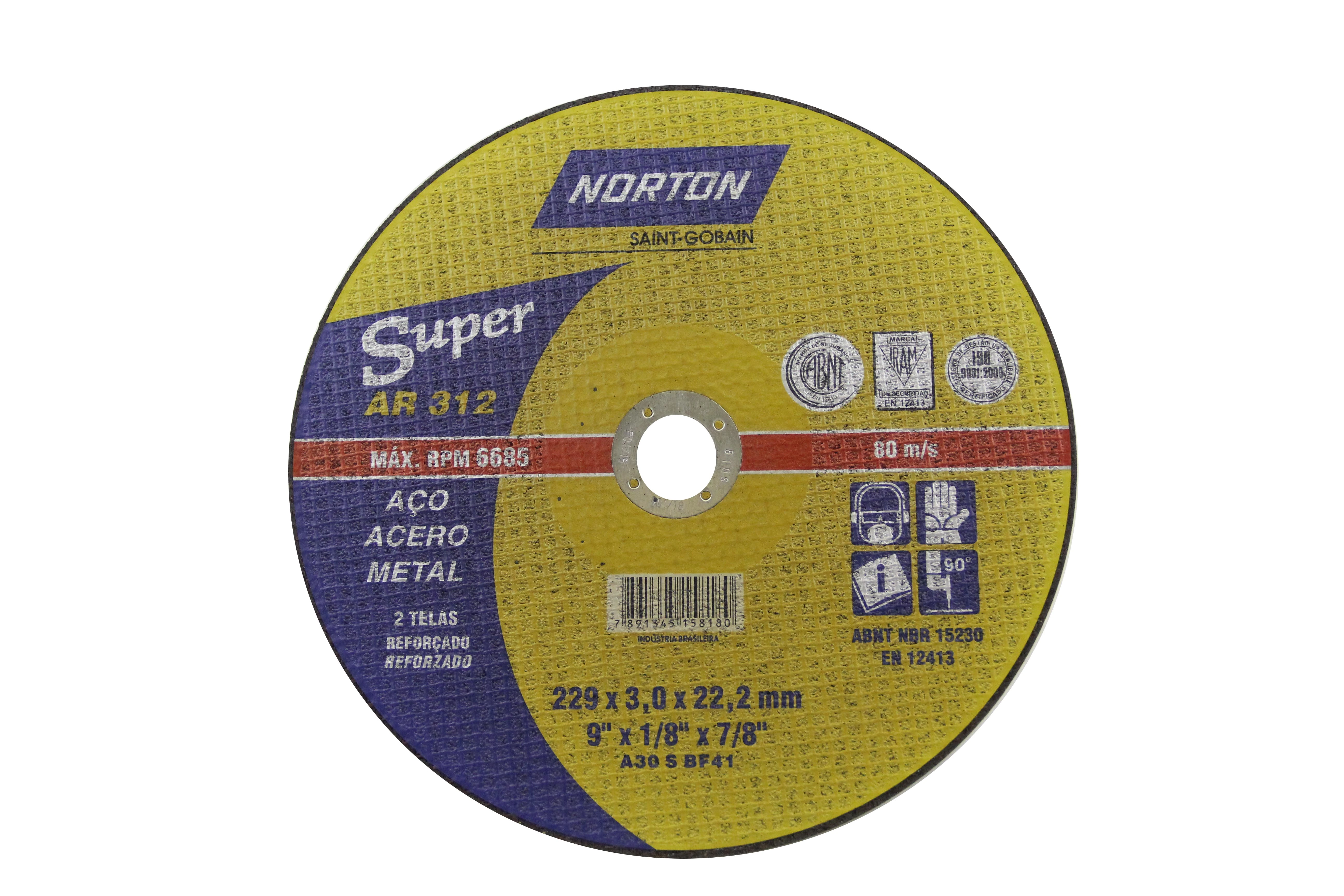 Disco Corte Ar312 229x3,0x22,22Super - Norton