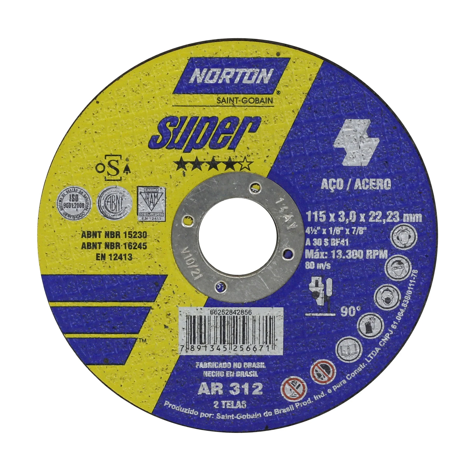 Disco de Corte para Metal 115x3x22,23mm Norton