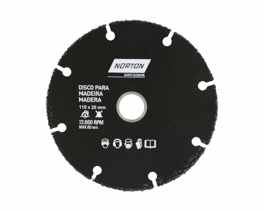 Disco Corte Madeira Norton C-tungstenio 110x1,0x20mm Blister