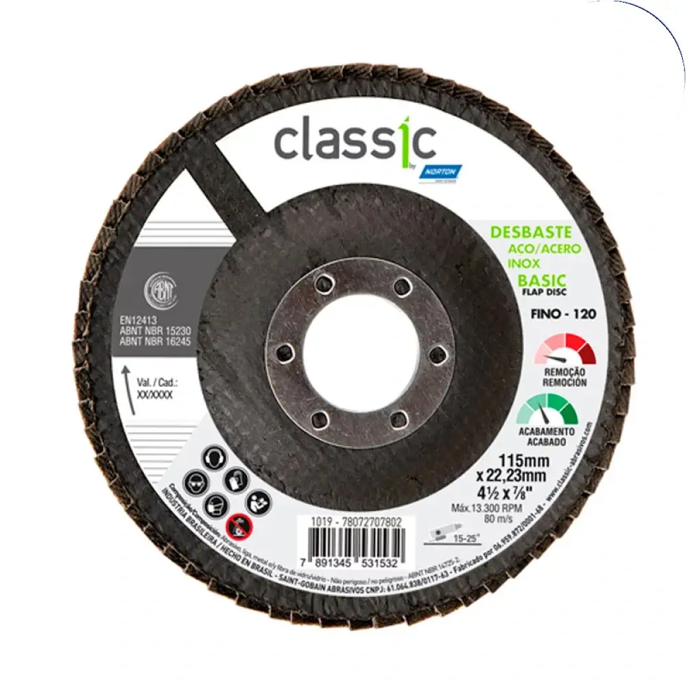 Disco De Lixa Flap 4.1/2 Gr 120 Classic