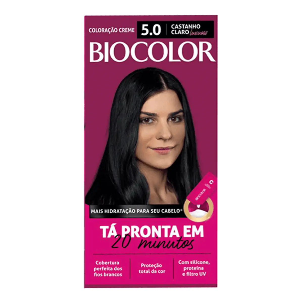 Tinta de Cabelo Biocolor Mini Kit Castanho Claro Luxuoso 5.0