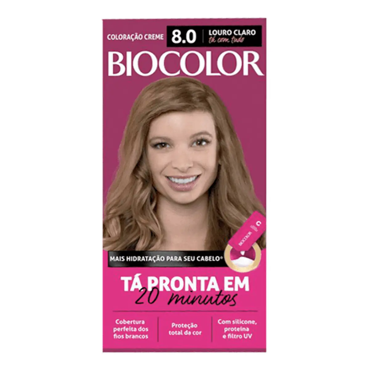 Tinta de Cabelo Biocolor Mini Kit Louro Claro Radiante 8.0