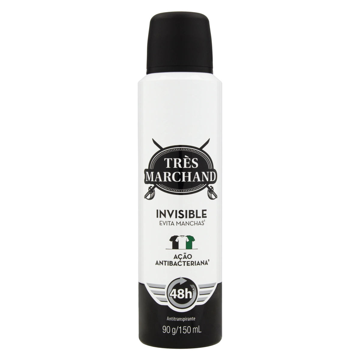 Desodorante Tres Marchand Aerosol  Invisible 150ml/90g