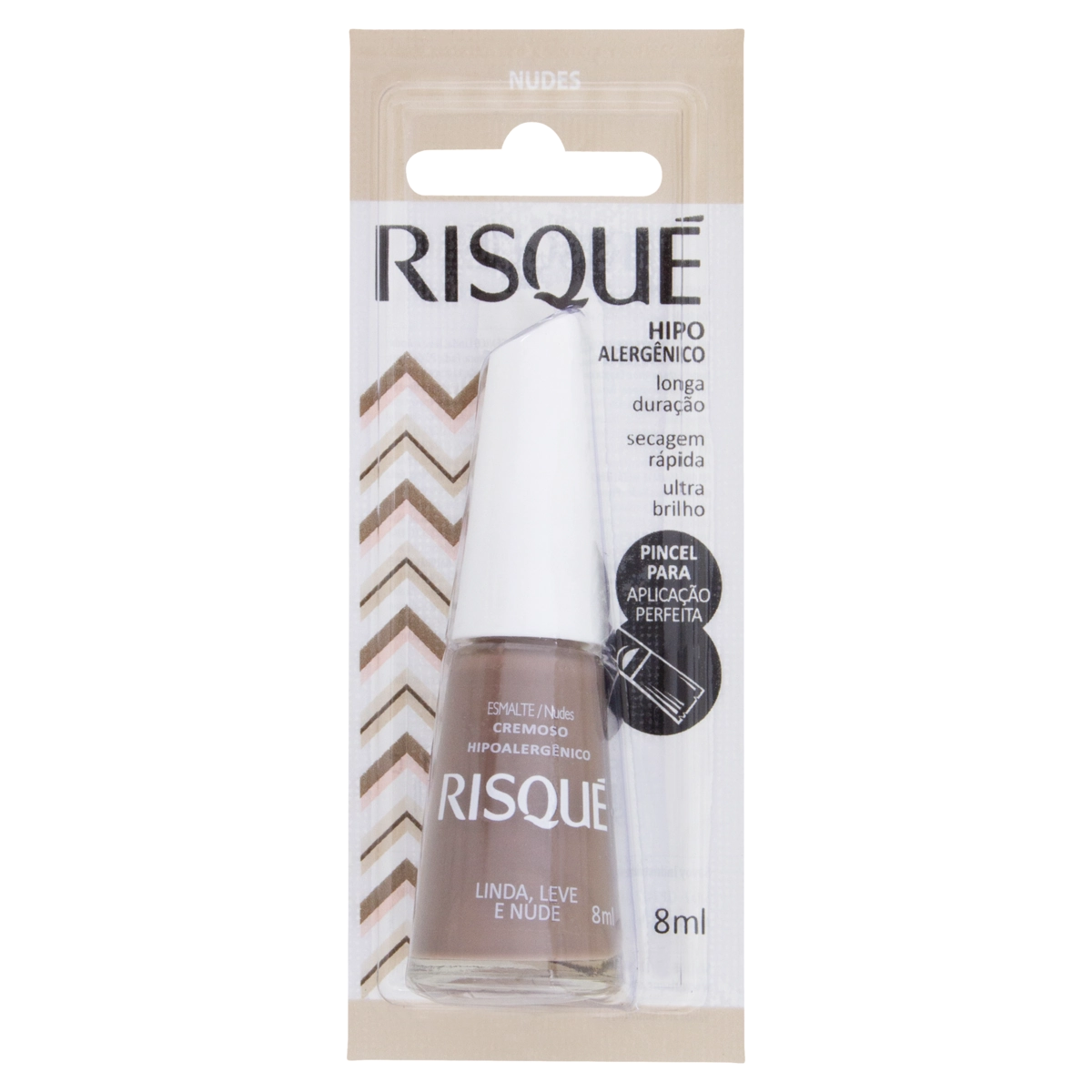 Esmalte Cremoso Linda, Leve E Nude Risqué Nudes Blister 8ml