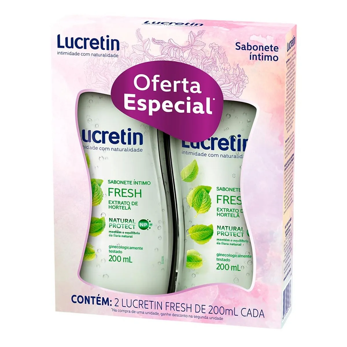 Kit Lucretin Sabonete Íntimo Fresh 200ml + 200ml