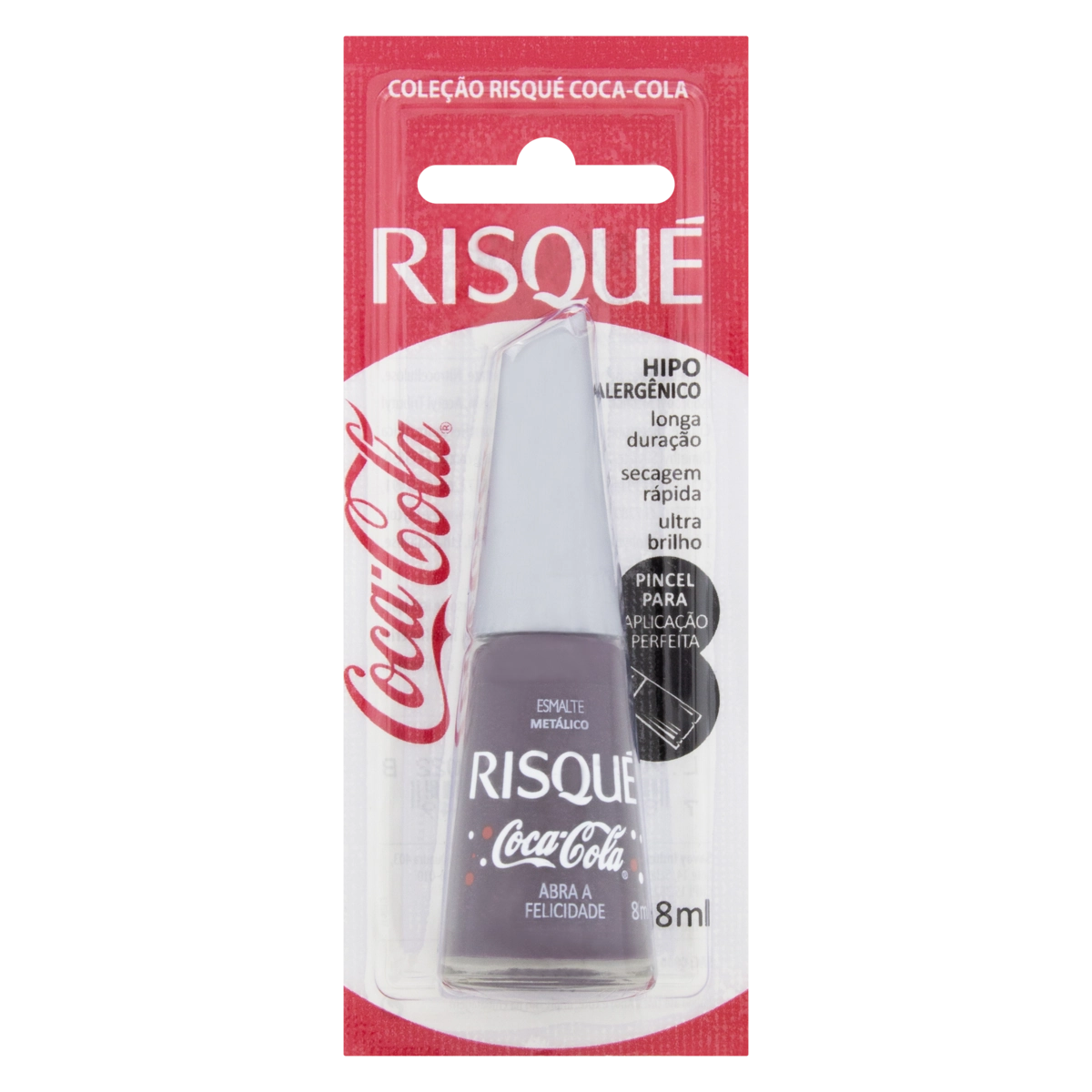 Esmalte Metálico Abra A Felicidade Risqué Coca Cola Blister 8ml