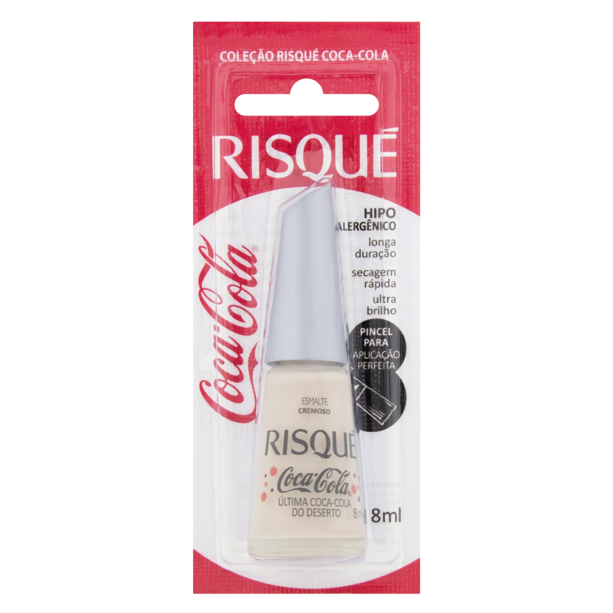 Esmalte Cremoso última Coca Cola Do Deserto Risqué Coca Cola Blister 8ml