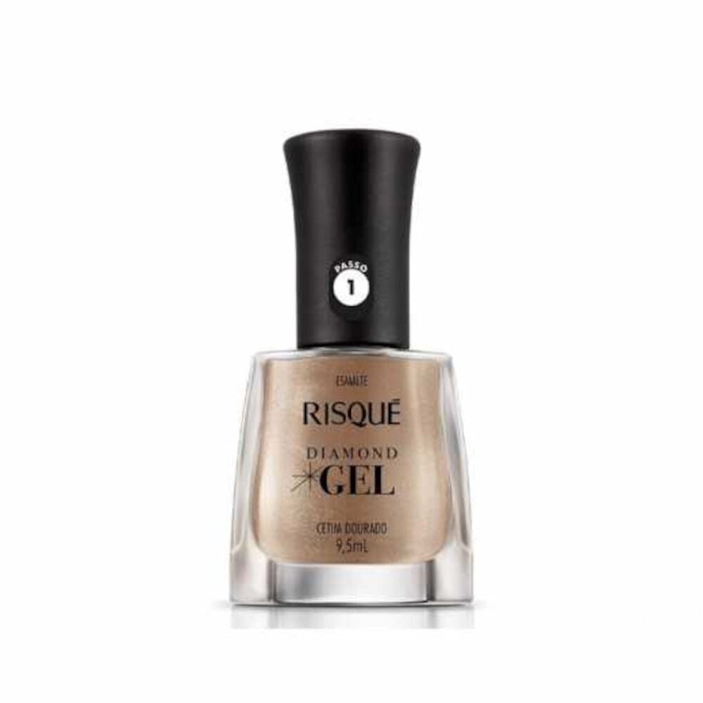 Esmalte Risqué Diamond Gel Cetim Dourado 9,5ml