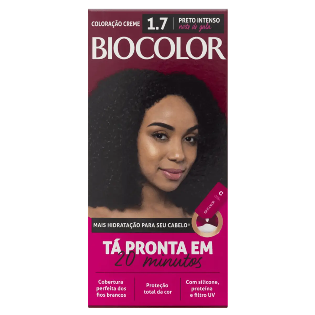 Kit Coloração Creme 1.7 Preto Intenso Noite De Gala Biocolor Tá Pronta Em 20 Minutos