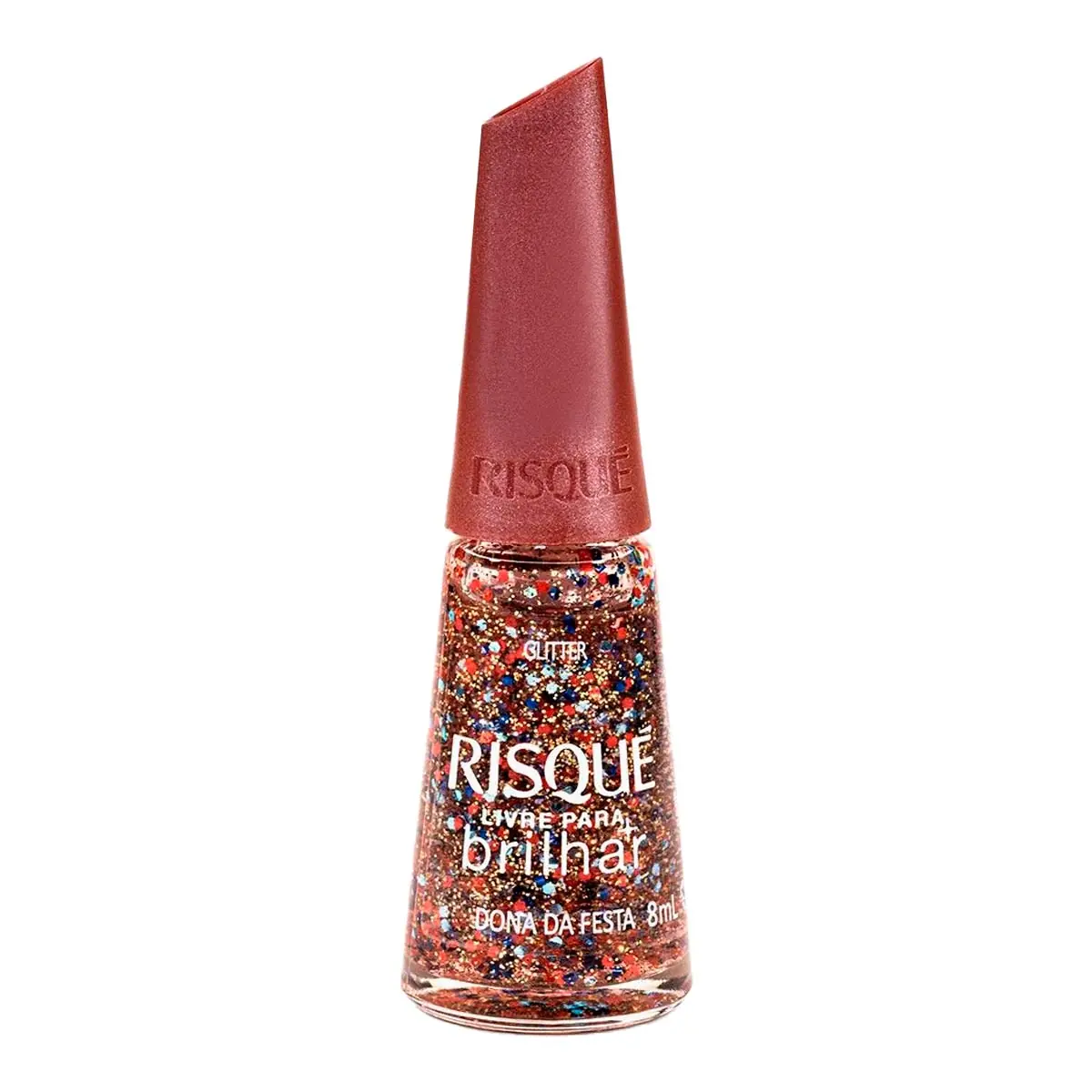 Esmalte Glitter Dona Da Festa Risqué Livre Para Brilhar Frasco 8ml