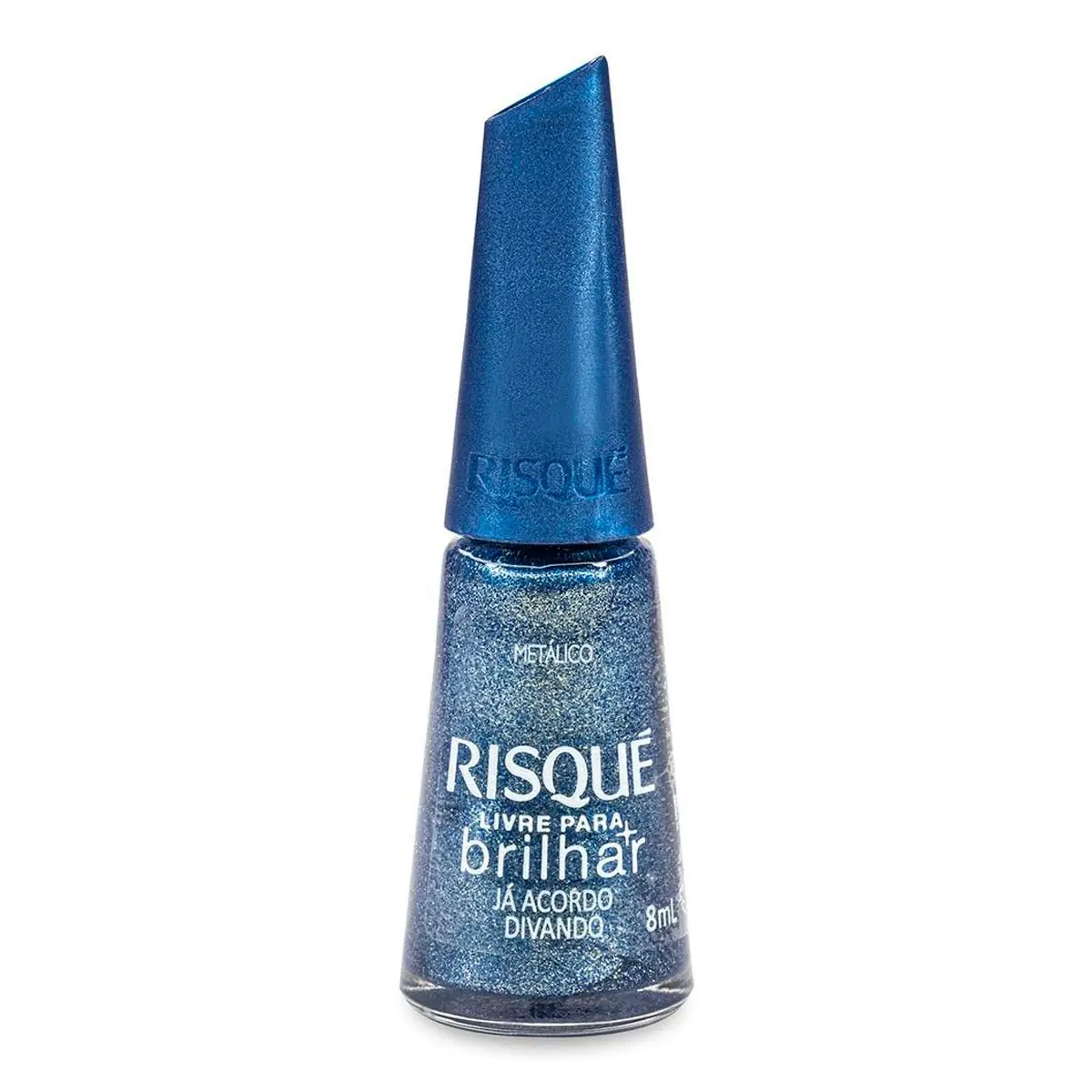 Esmalte Metálico Já Acordo Divando Risqué Livre Para Brilhar Frasco 8ml