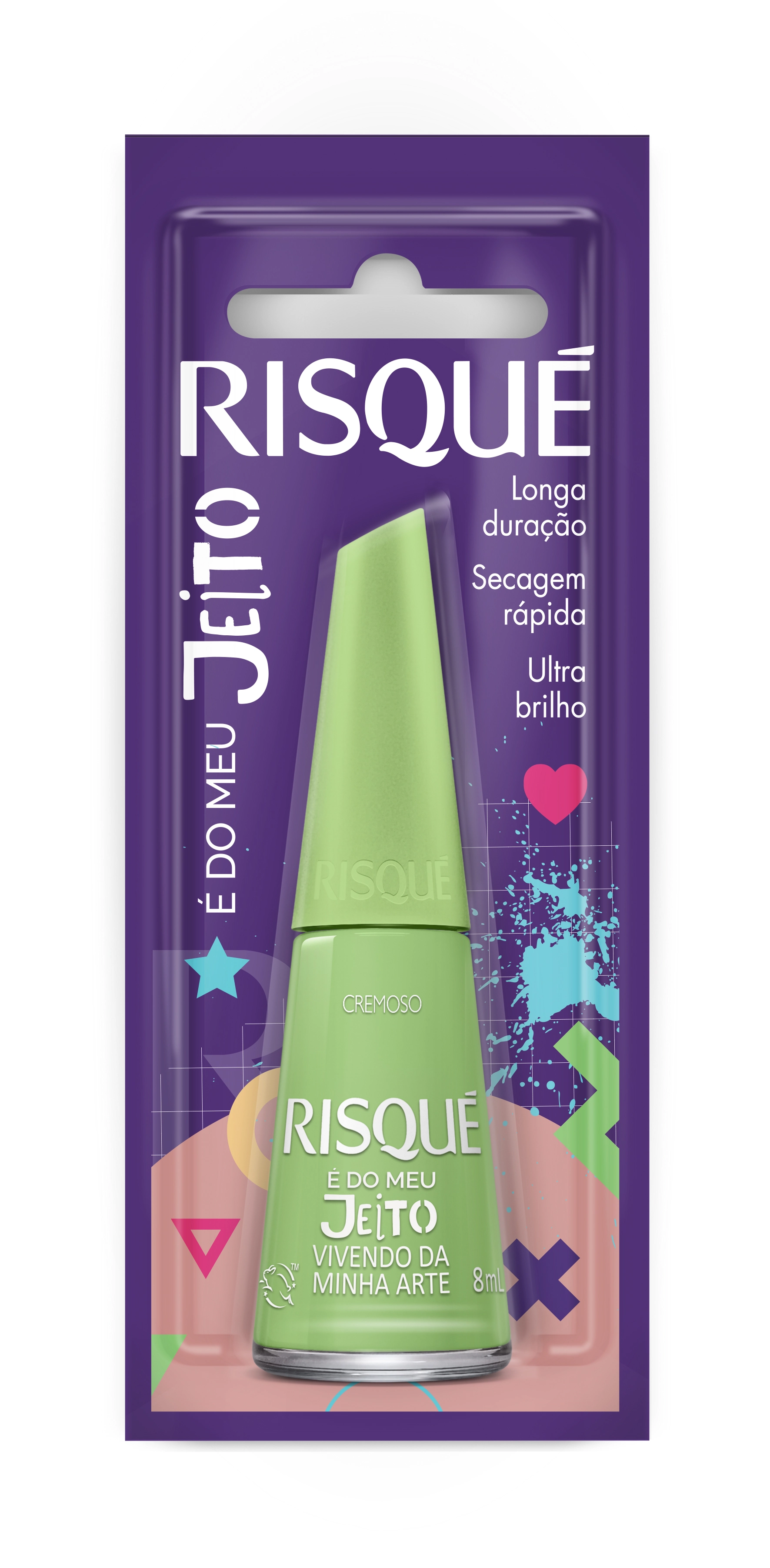 Esmalte Cremoso Vivendo Da Minha Arte Risqué é Do Meu Jeito Blister 8ml
