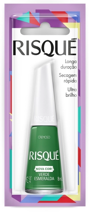 Esmalte Cremoso Verde Esmeralda Risqué Nova Cor Blister 8ml